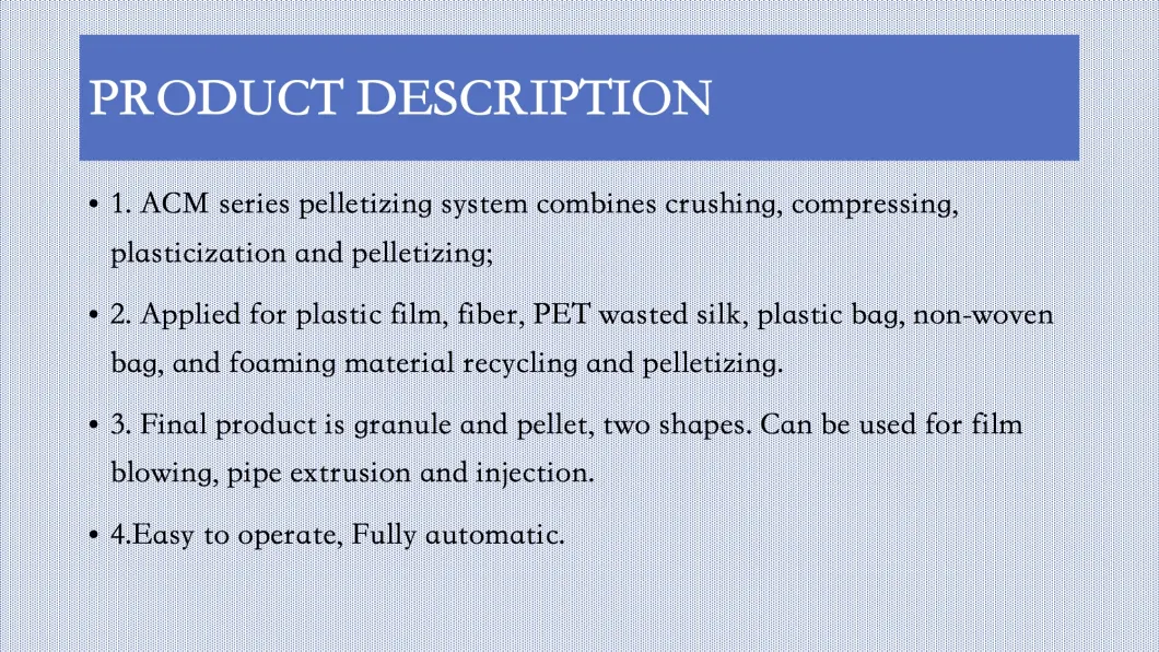 One Ton PE PP CPP BOPP Packaging Shopping Film Recycling Pelletizing Machine